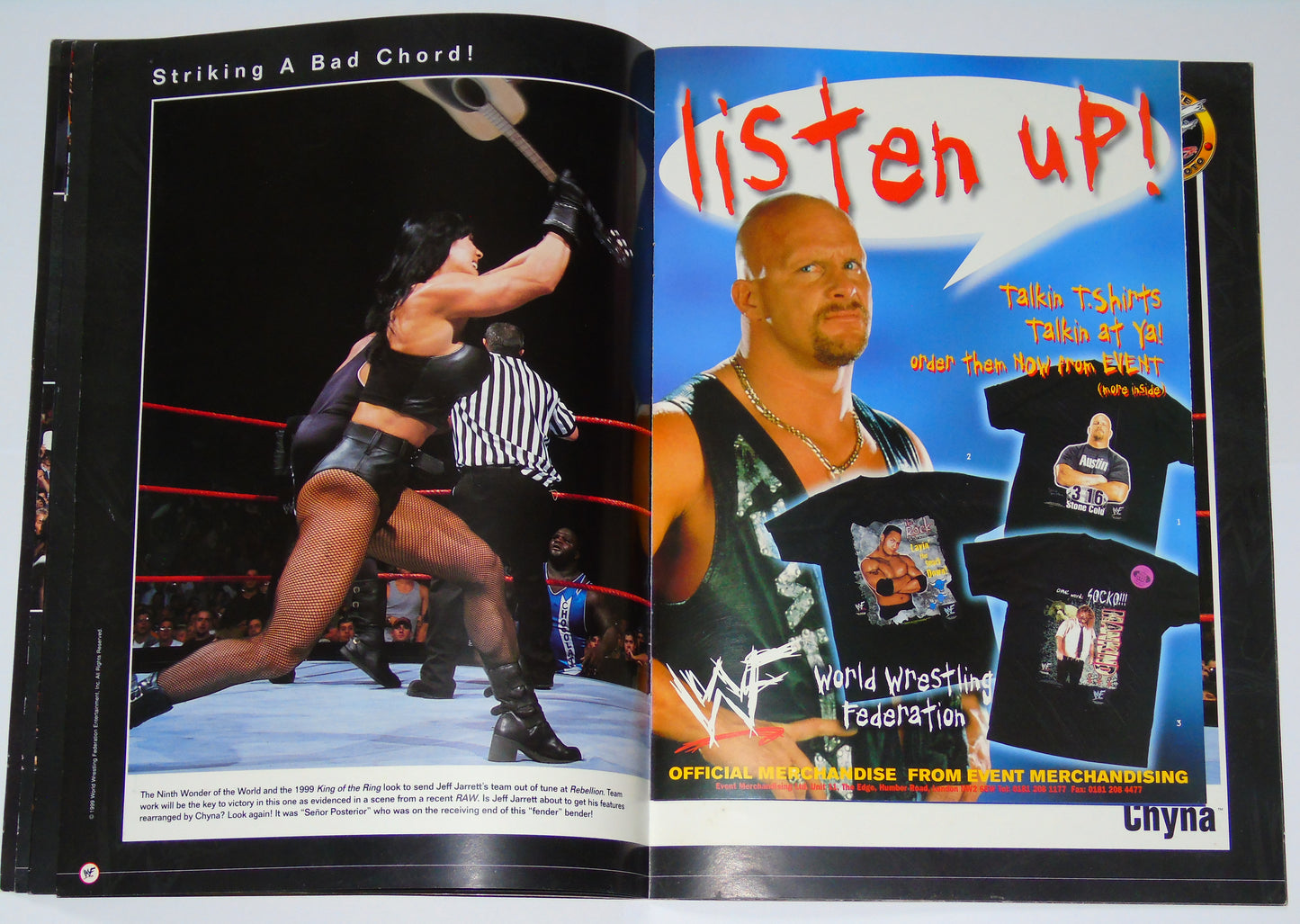 WWF Wrestling Rebellion Tour 1999 Official Event Program
