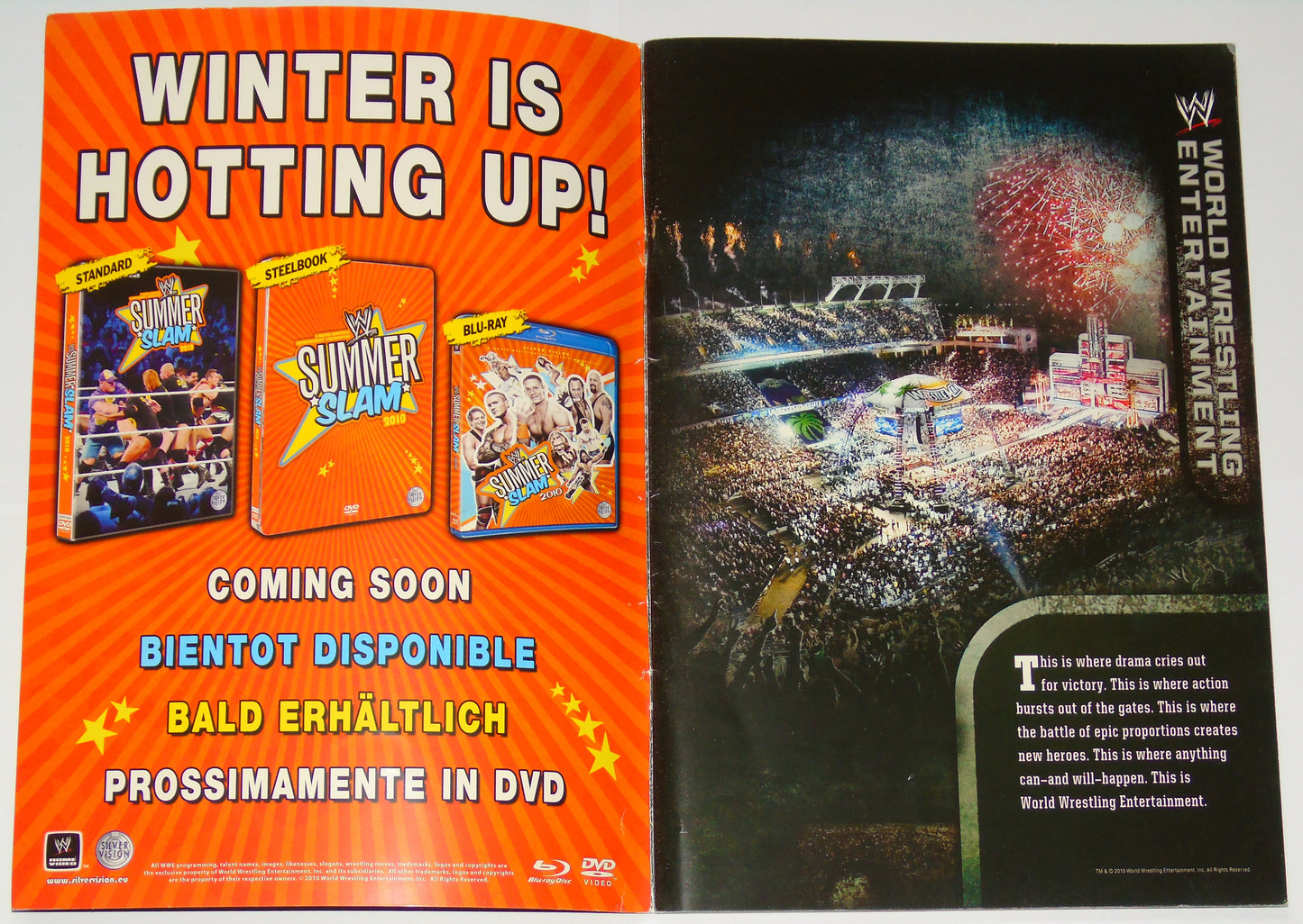 WWE Wrestling UK Tour 2010 Official Event Program Signed By Edge, Wade Barrett, Beth Phoenix, The Hart Dynasty & Rosa Mendes