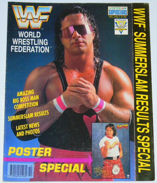 WWF Wrestling 1991 UK Sporting Superstars Publication with Double Poster Special