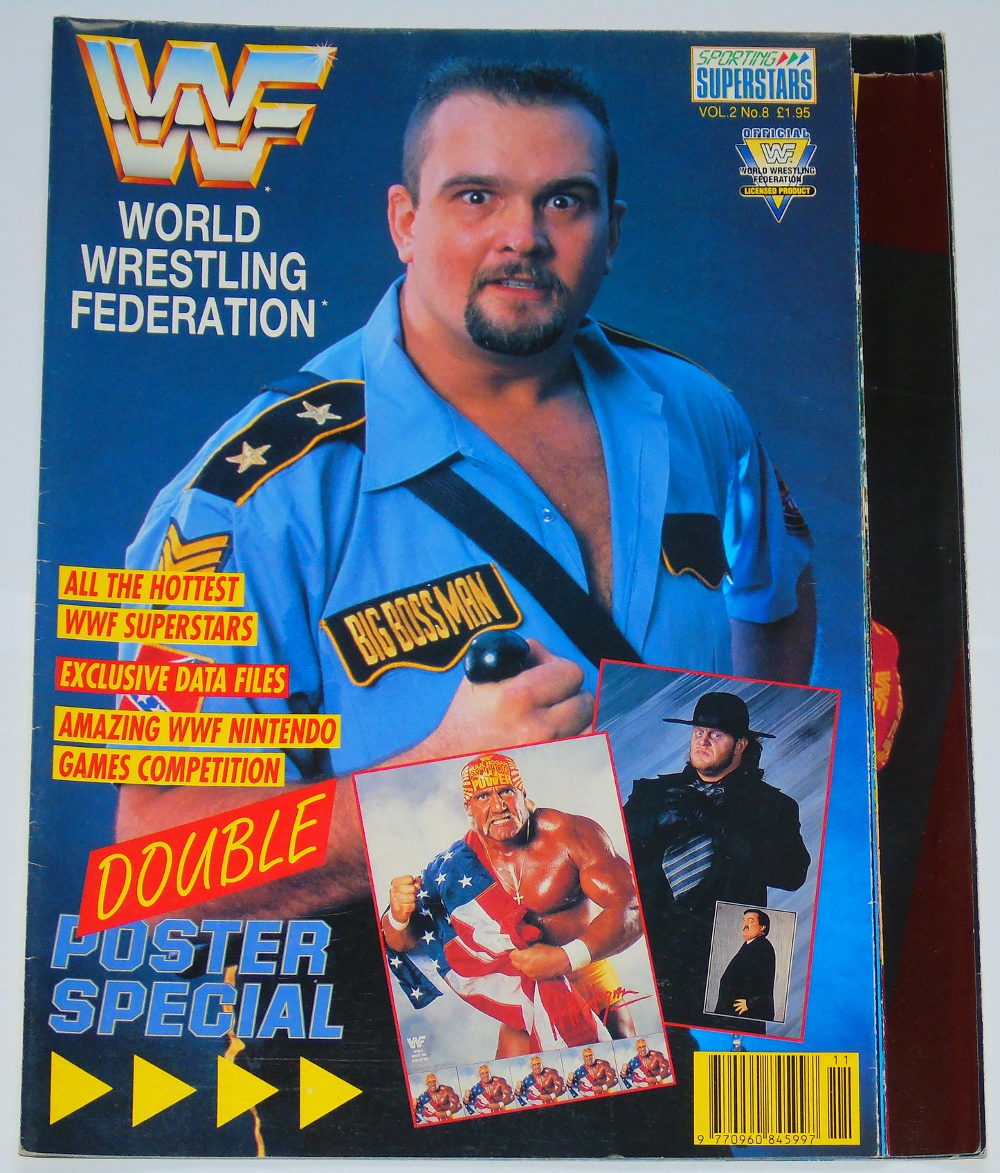 WWF Wrestling 1991 UK Sporting Superstars Publication with Double Poster Special