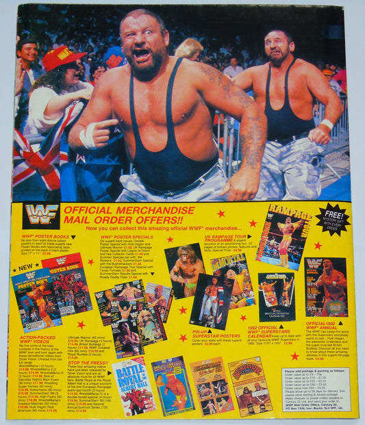 WWF Wrestling 1991 UK Sporting Superstars Publication with Double Poster Special
