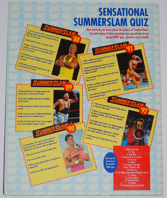 WWF Wrestling 1992 UK Sporting Superstars Publication with Double Poster Special