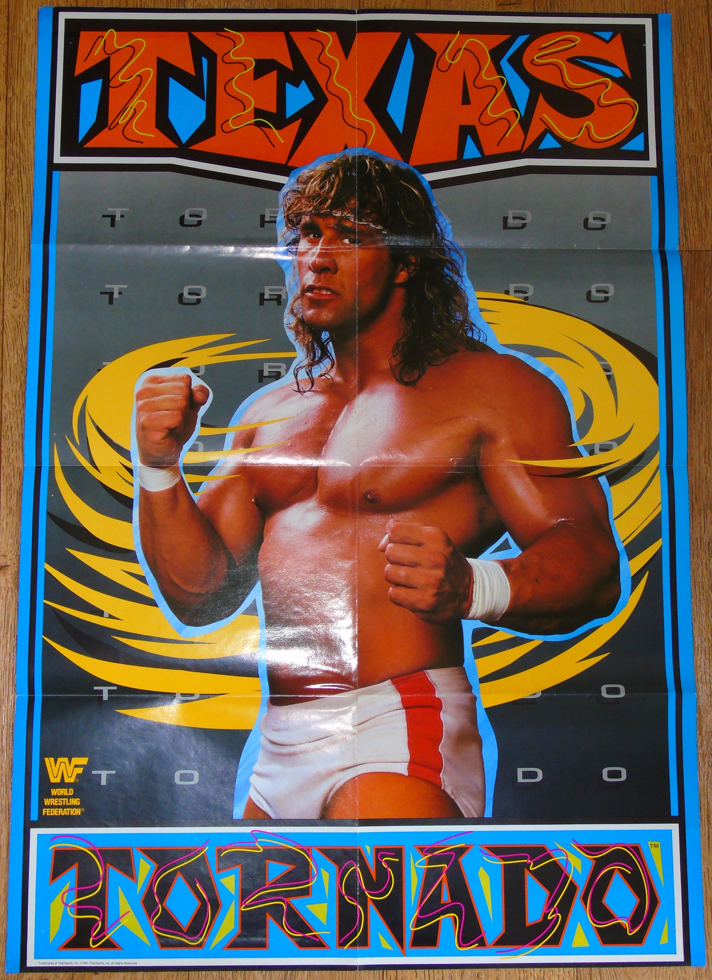 WWF Wrestling 1991 UK Sporting Superstars Publication with Double Poster Special