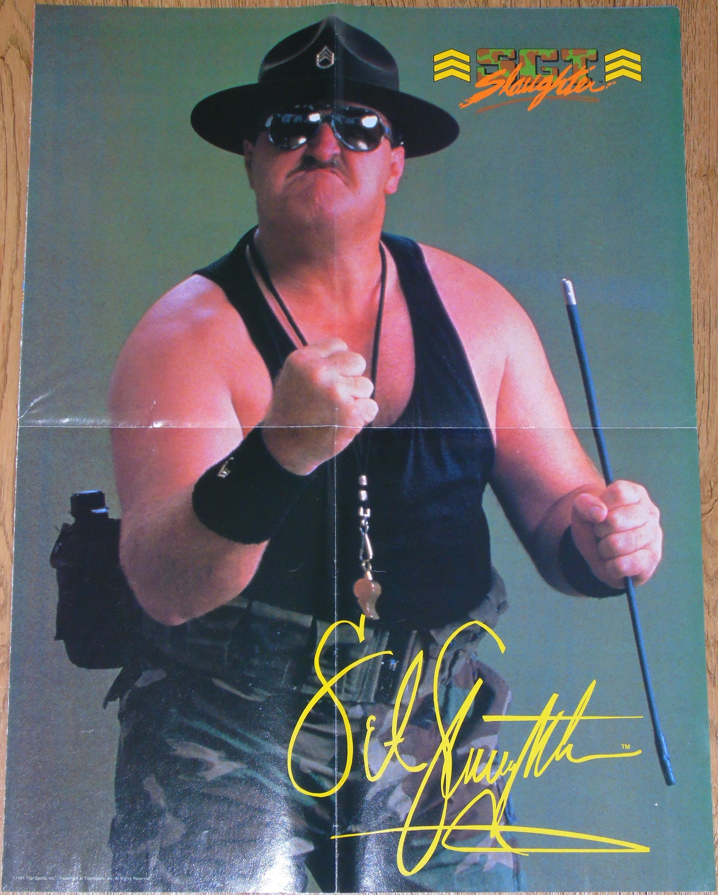 WWF Wrestling 1991 UK Sporting Superstars Publication with Double Poster Special