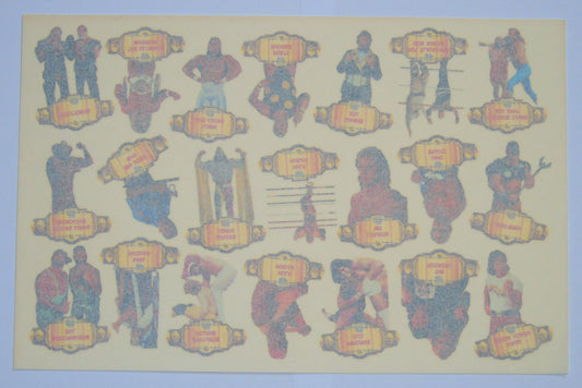 WWF Wrestling Temporary Tattoos Super Transfer Collection Sheet