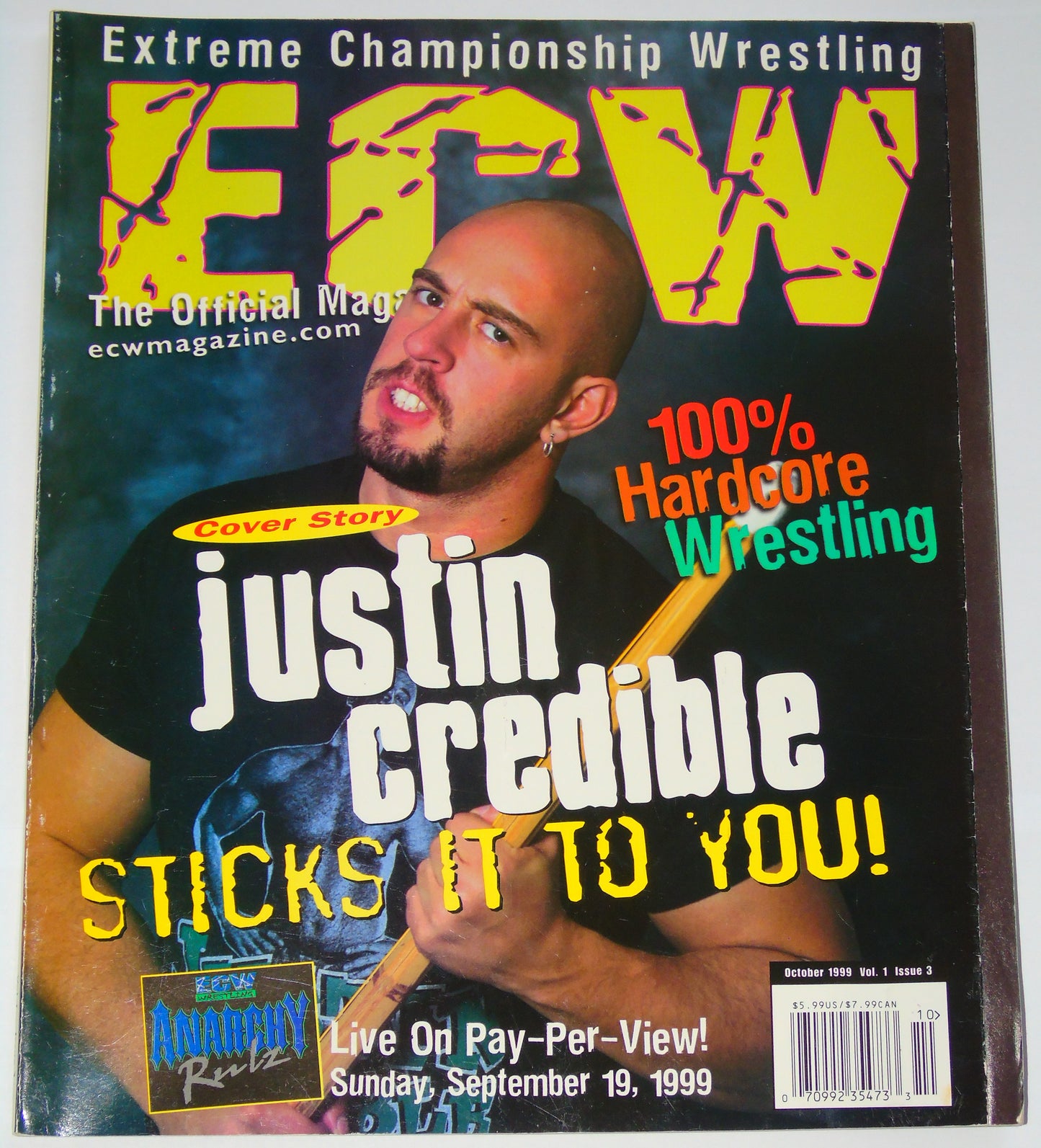 ECW Wrestling Magazine Issue 3 (read for condition)