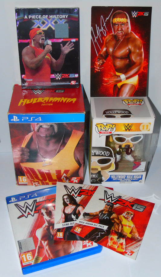 WWE 2K15 Limited Edition PS4 Signed Set With Hollywood Hulk Hogan nWo Funko Pop! Vinyl Figure