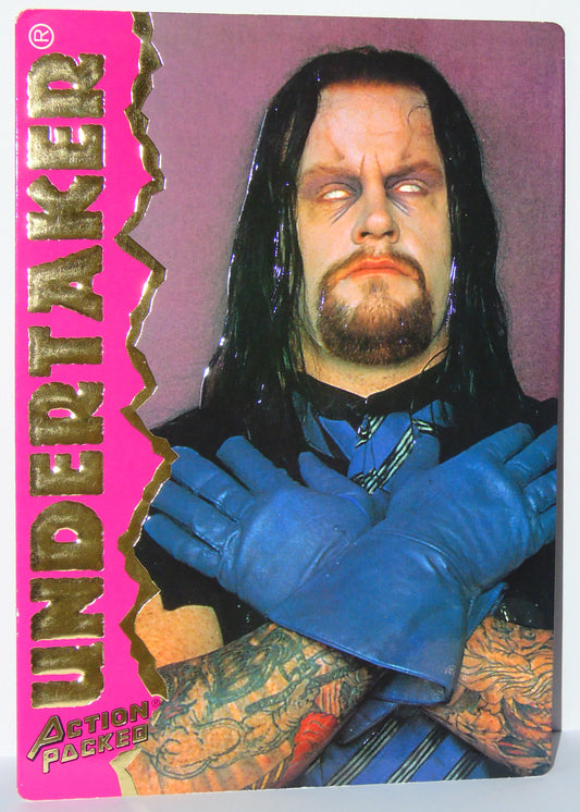 WWF Wrestling The Undertaker Super Sized Action Packed Promo Trading Card