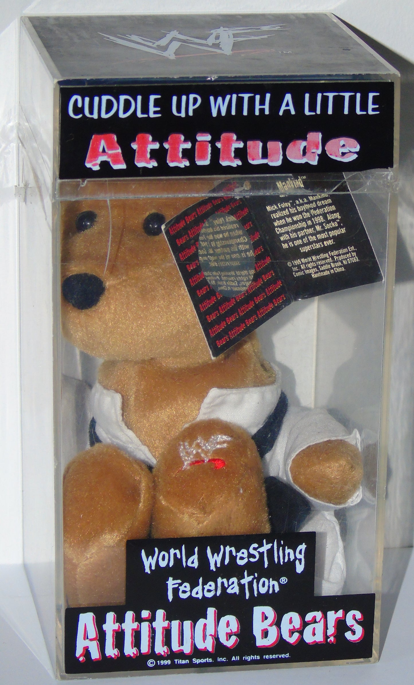 WWF Attitude Bears Mankind Mick Foley & Socko Boxed Main Event Edition