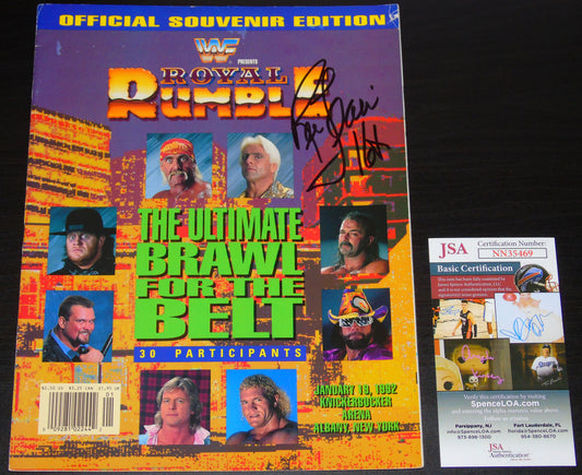 WWF ROYAL RUMBLE 1992 OFFICIAL SOUVENIR MAGAZINE/PROGRAMME SIGNED BY THE NATURE BOY RIC FLAIR