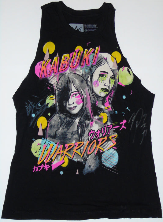 Ring Worn Kairi Sane WWE Double Signed Kabuki Warriors T-Shirt