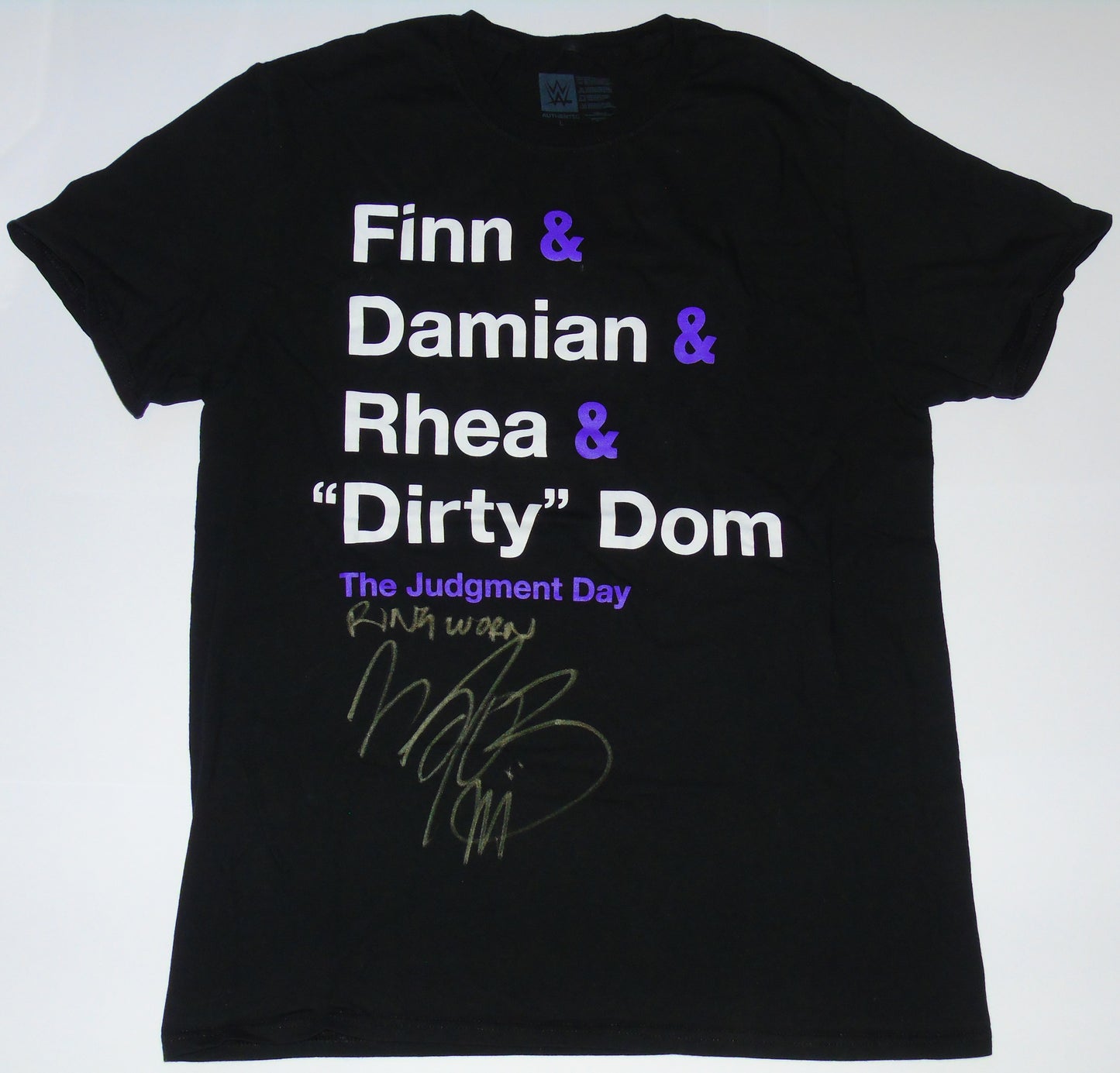 Finn Balor Signed & Ring Worn WWE Wrestling Judgment Day T-Shirt