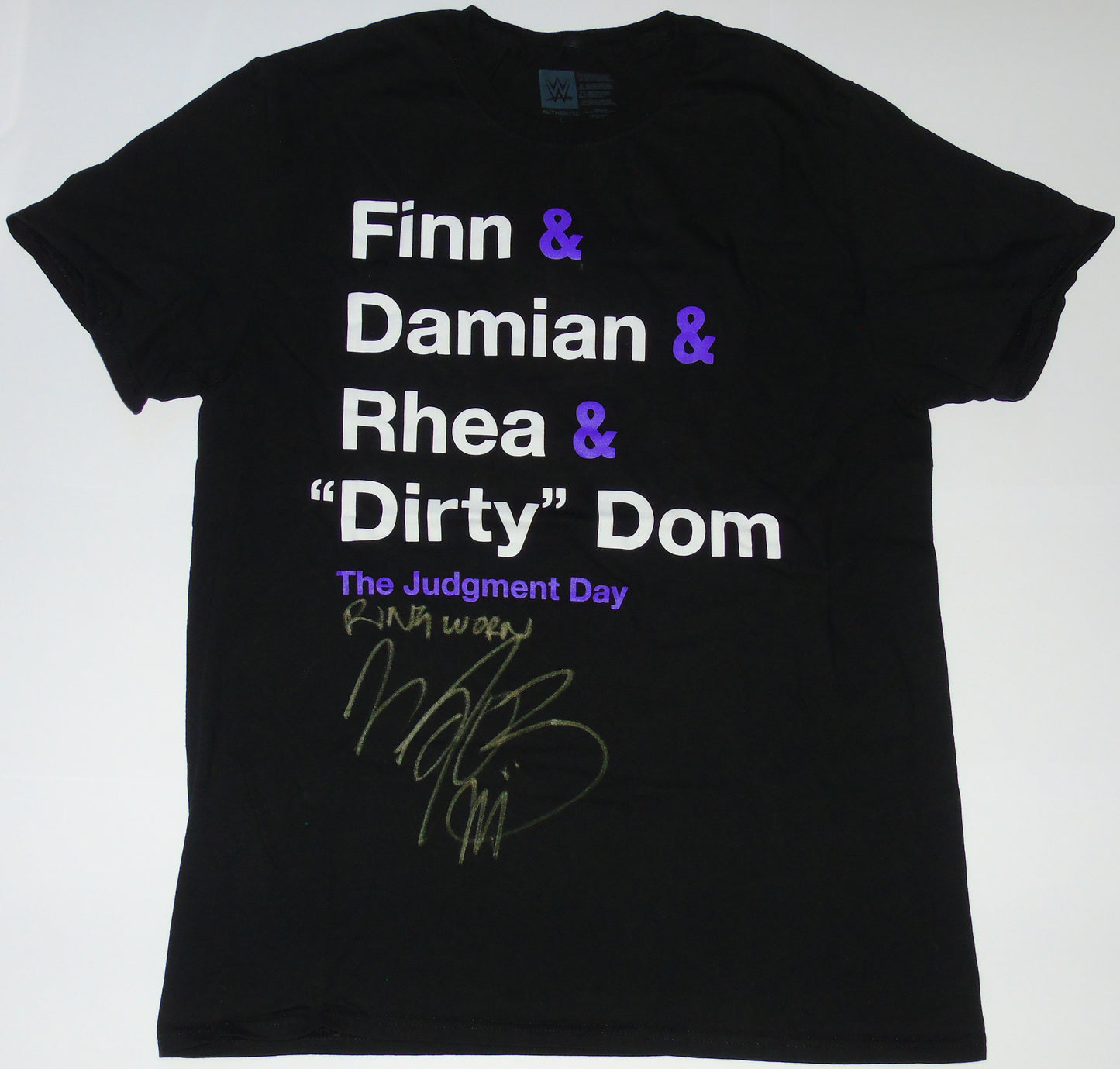 Finn Balor Signed & Ring Worn WWE Wrestling Judgment Day T-Shirt