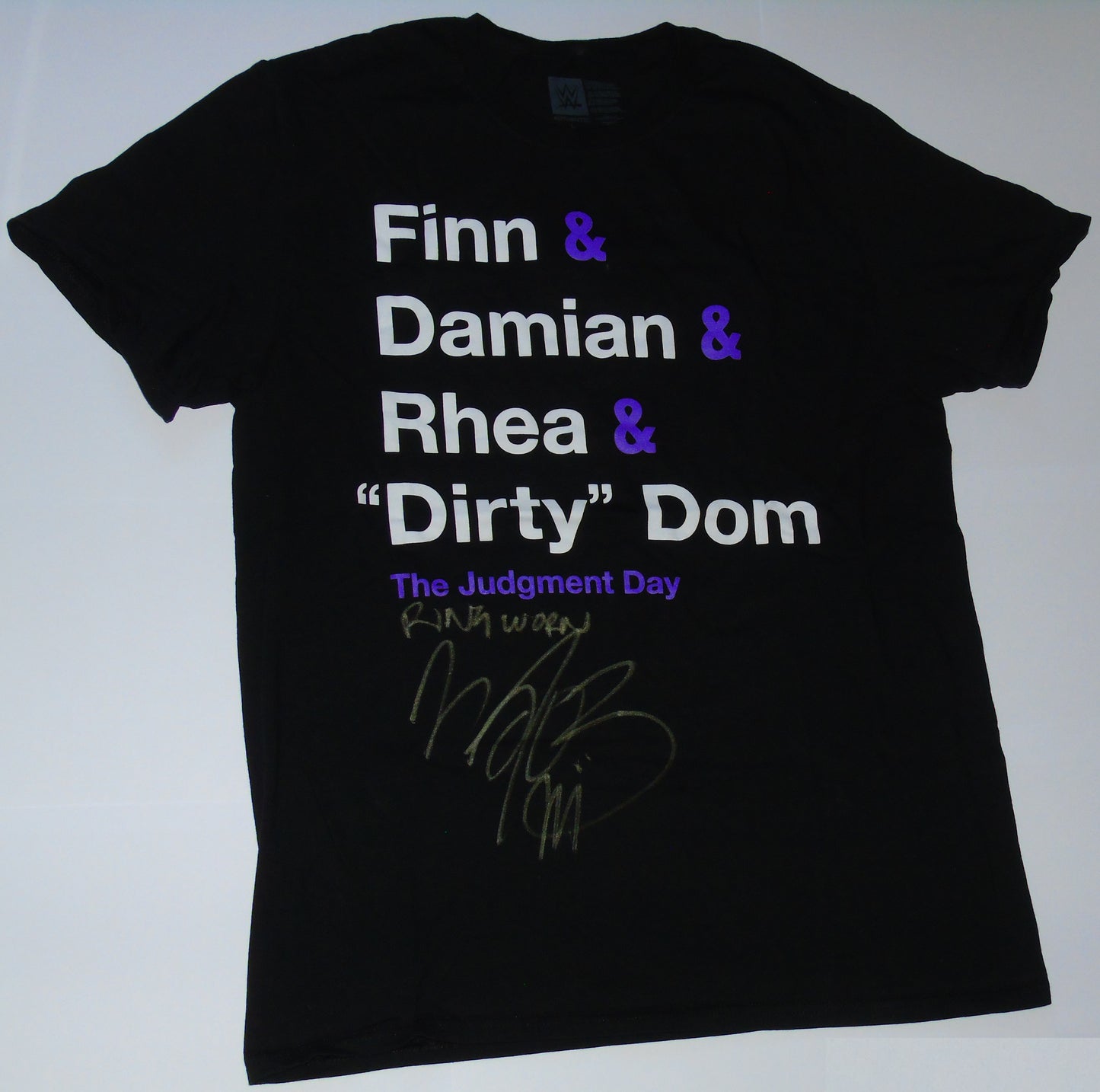 Finn Balor Signed & Ring Worn WWE Wrestling Judgment Day T-Shirt