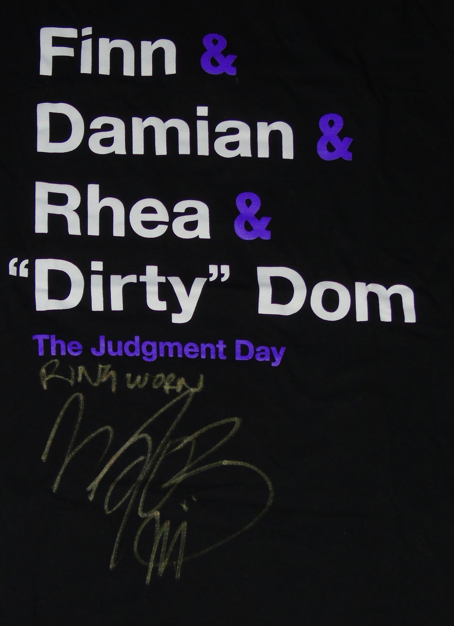 Finn Balor Signed & Ring Worn WWE Wrestling Judgment Day T-Shirt