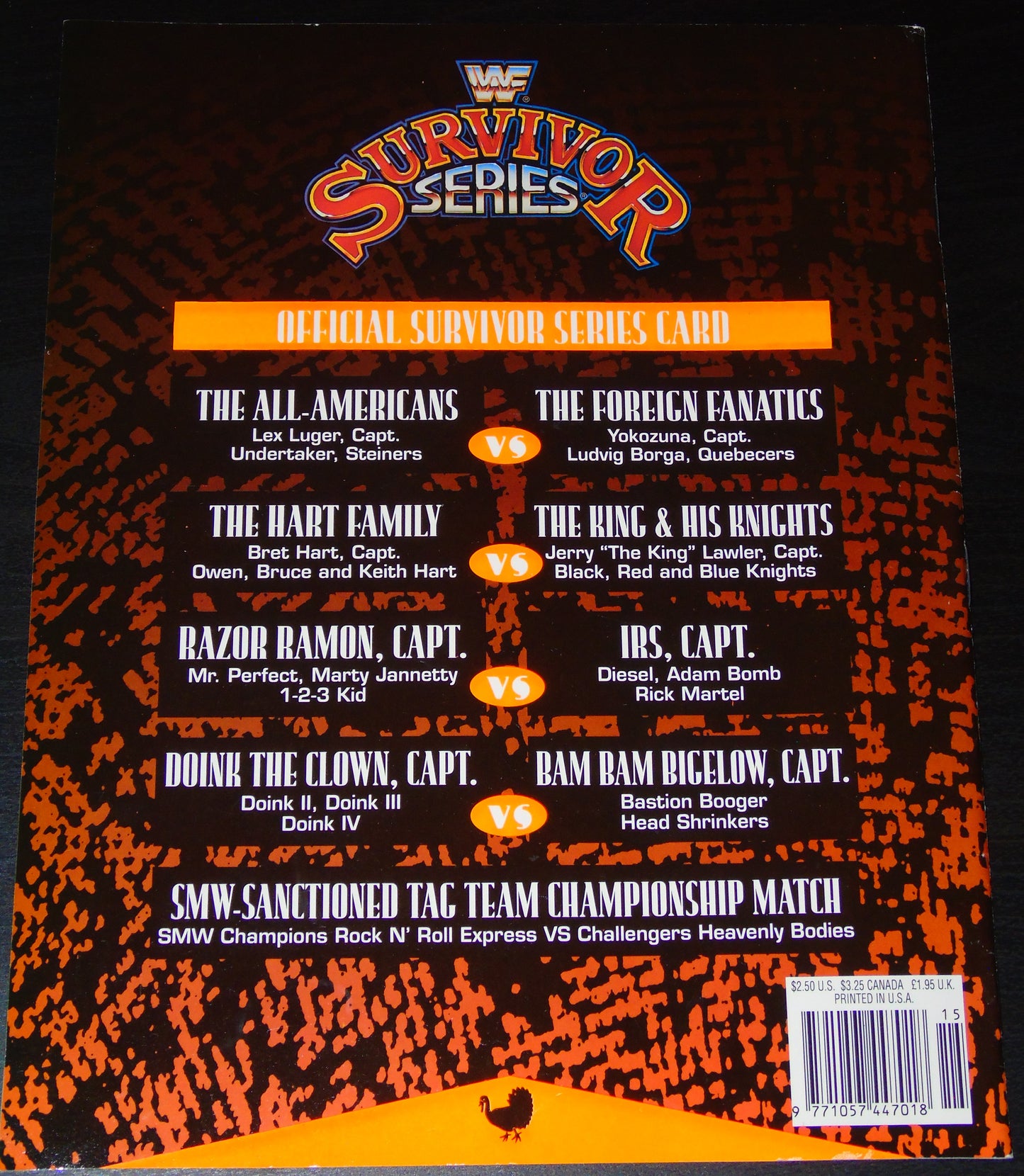 WWF Wrestling 7th Annual Survivor Series 1993 Official Souvenir Edition Magazine