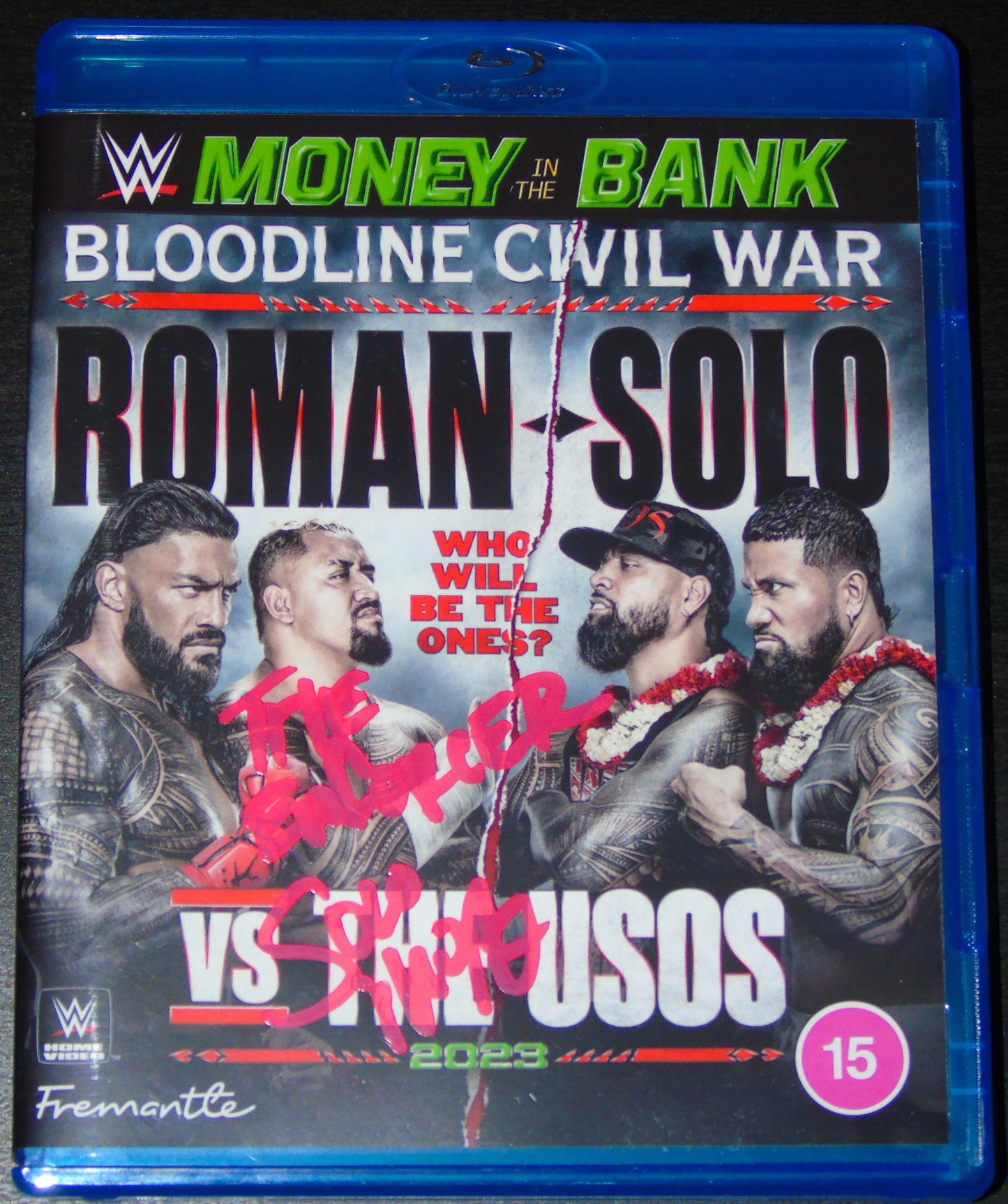 Solo Sikoa WWE Signed Money In The Bank  Blu Ray