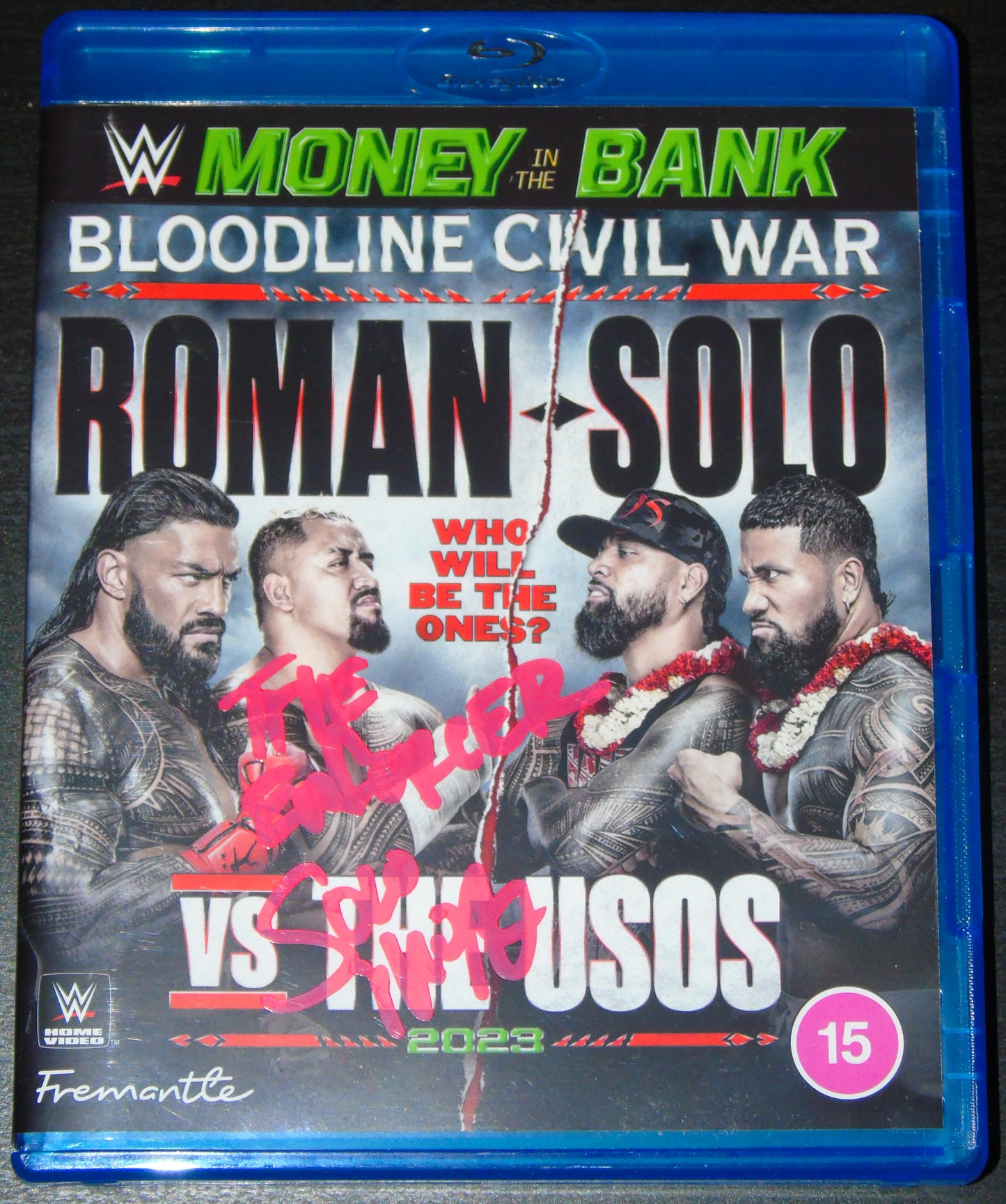 Solo Sikoa WWE Signed Money In The Bank  Blu Ray