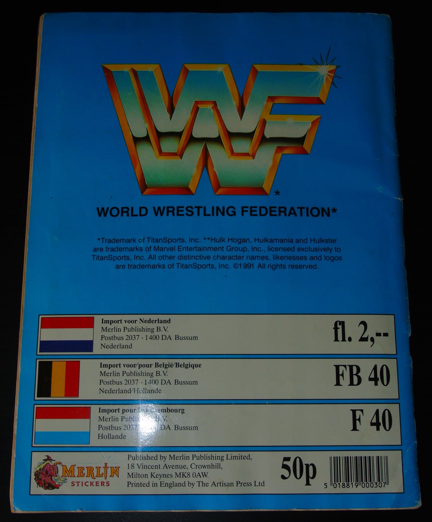 WWF Merlin Sticker Album 1991 Ccomplete