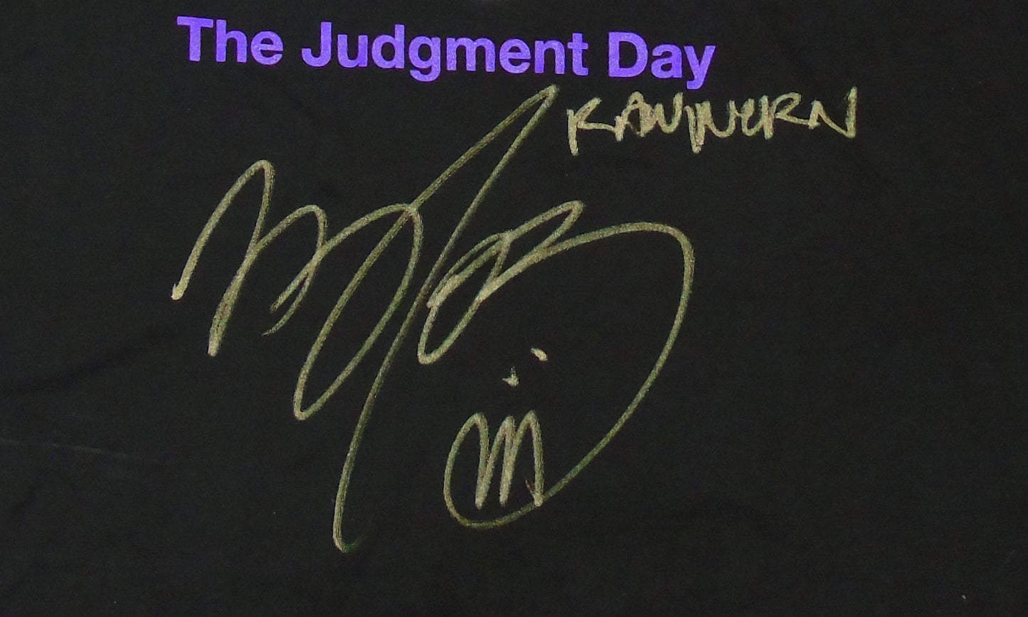 Finn Balor Signed & Ring Worn WWE Wrestling Finn & Damian & Rhea & "Dirty" Dom T-Shirt