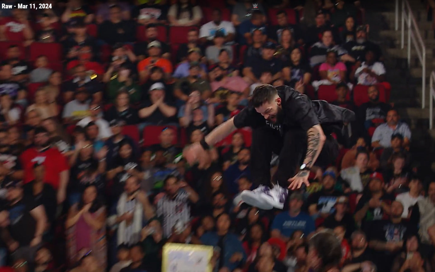 Finn Balor Signed & Ring Worn WWE Wrestling Finn & Damian & Rhea & "Dirty" Dom T-Shirt