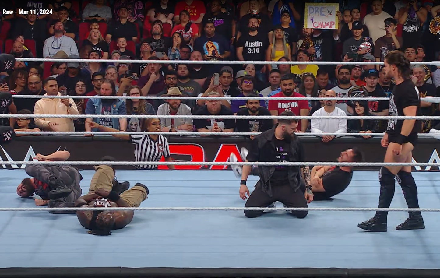 Finn Balor Signed & Ring Worn WWE Wrestling Finn & Damian & Rhea & "Dirty" Dom T-Shirt