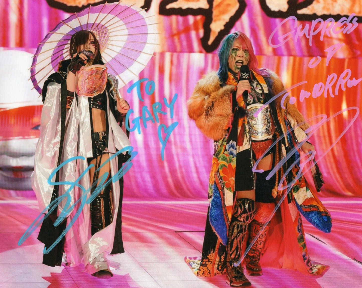 The Kabuki Warriors Kairi Sane & Asuka Signed WWE Wrestling Photo