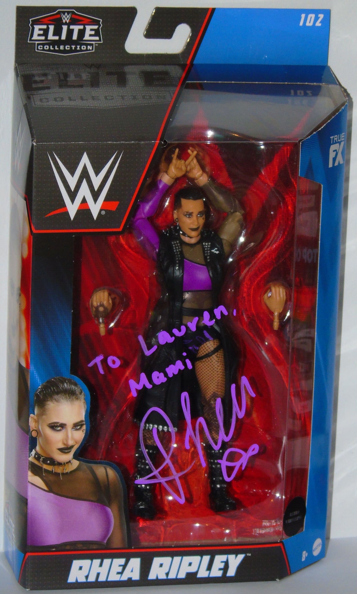 Signed Rhea Ripley Rhea Ripley Signed Mattel Elite Series 102 WWE Wrestling Figure ...