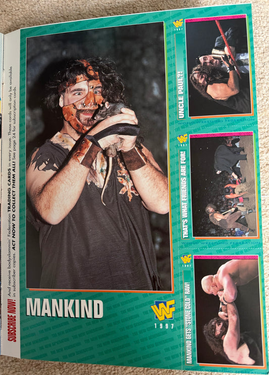 WWF Wrestling Magazine March 1997 w/Poster & Trading Cards
