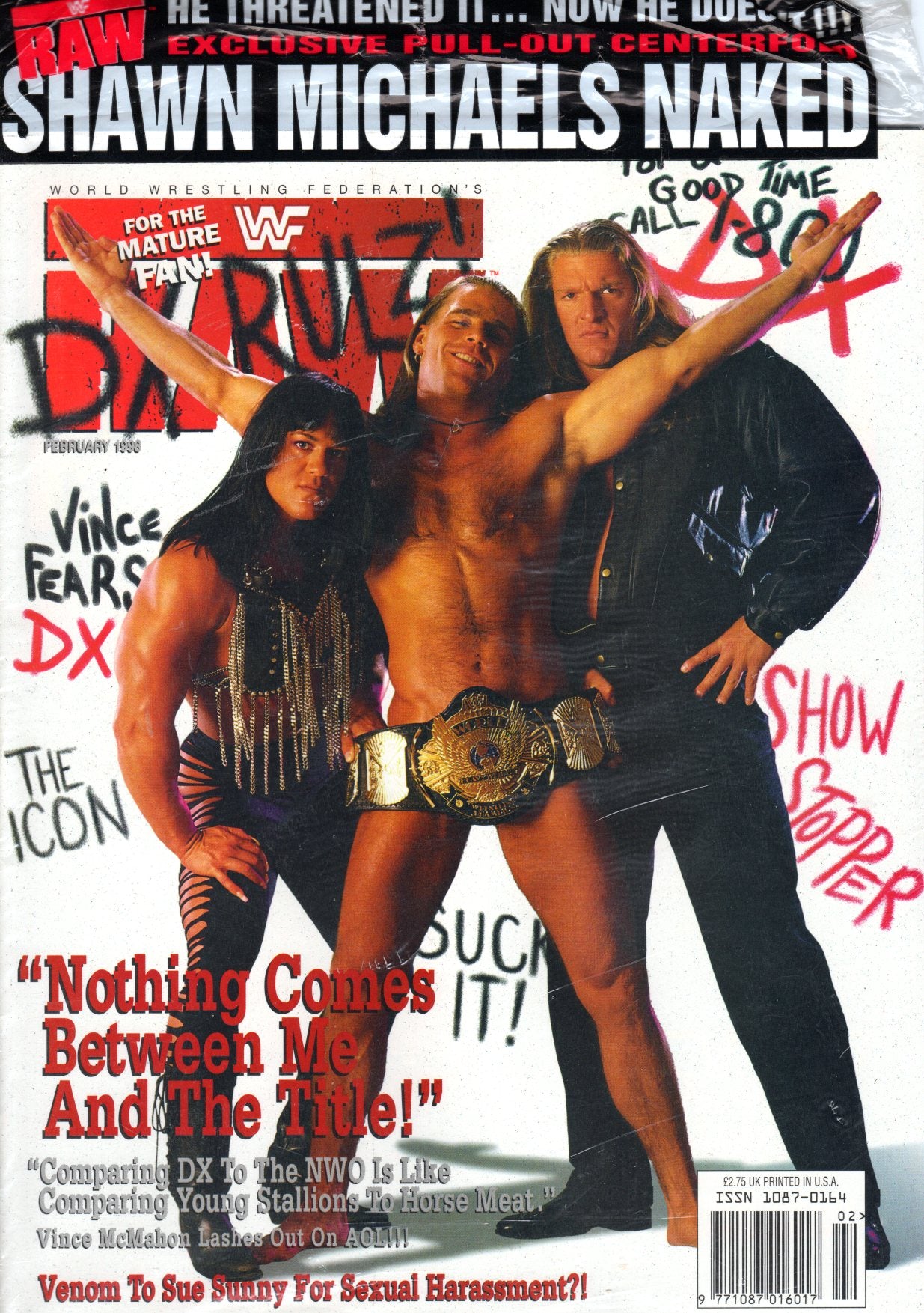 WWF Raw Magazine February 1998 W Poster RetroWrestling WWF Raw Magazine February 1998 W Poster RetroWrestling