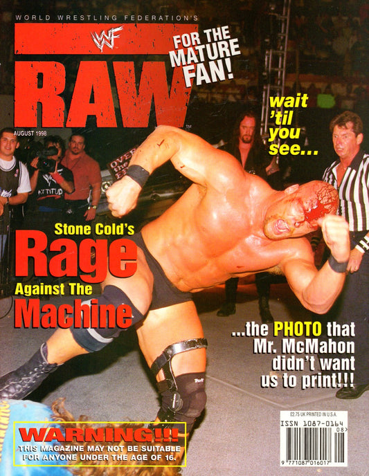 WWF Raw Magazine August 1998 w/Poster