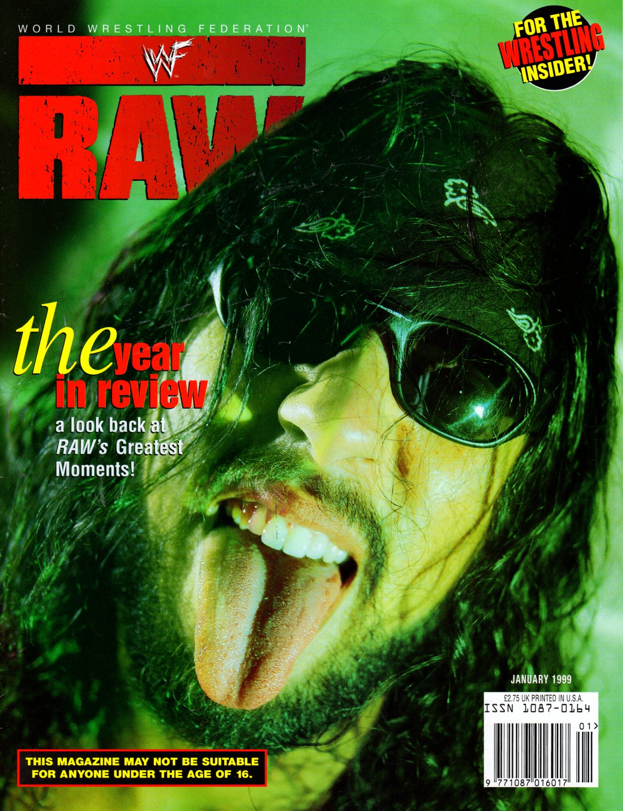 WWF Raw Magazine January 1999 w/Poster