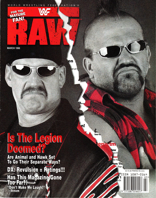 WWF Raw Magazine March 1998 w/Poster