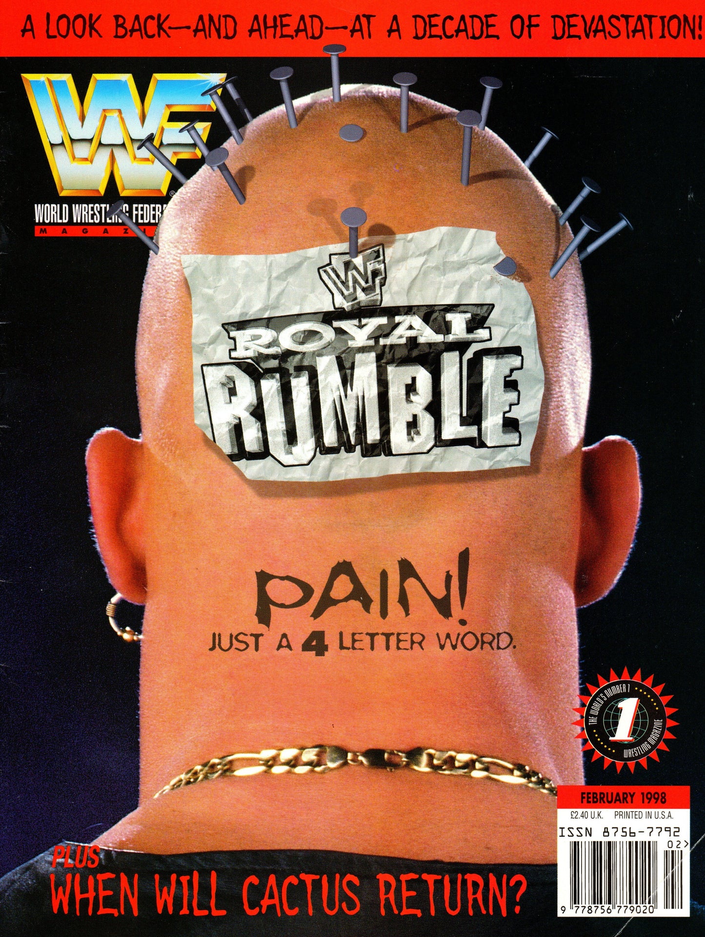 WWF Wrestling Magazine February 1998 w/Poster