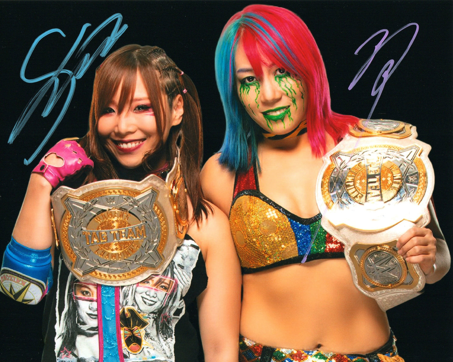 Kabuki Warriors Kairi Sane & Asuka Signed WWE Wrestling Photo