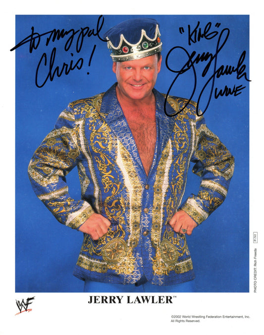 Jerry The King Lawler WWE WWF Wrestling Signed Promo Photo P-741