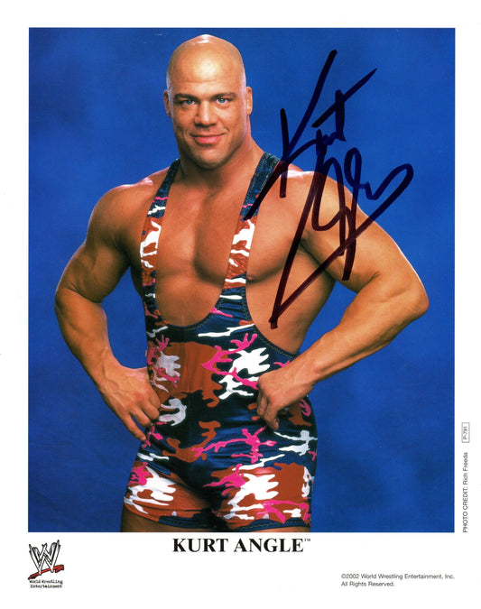 Kurt Angle WWE Wrestling Signed Promo Photo P-791