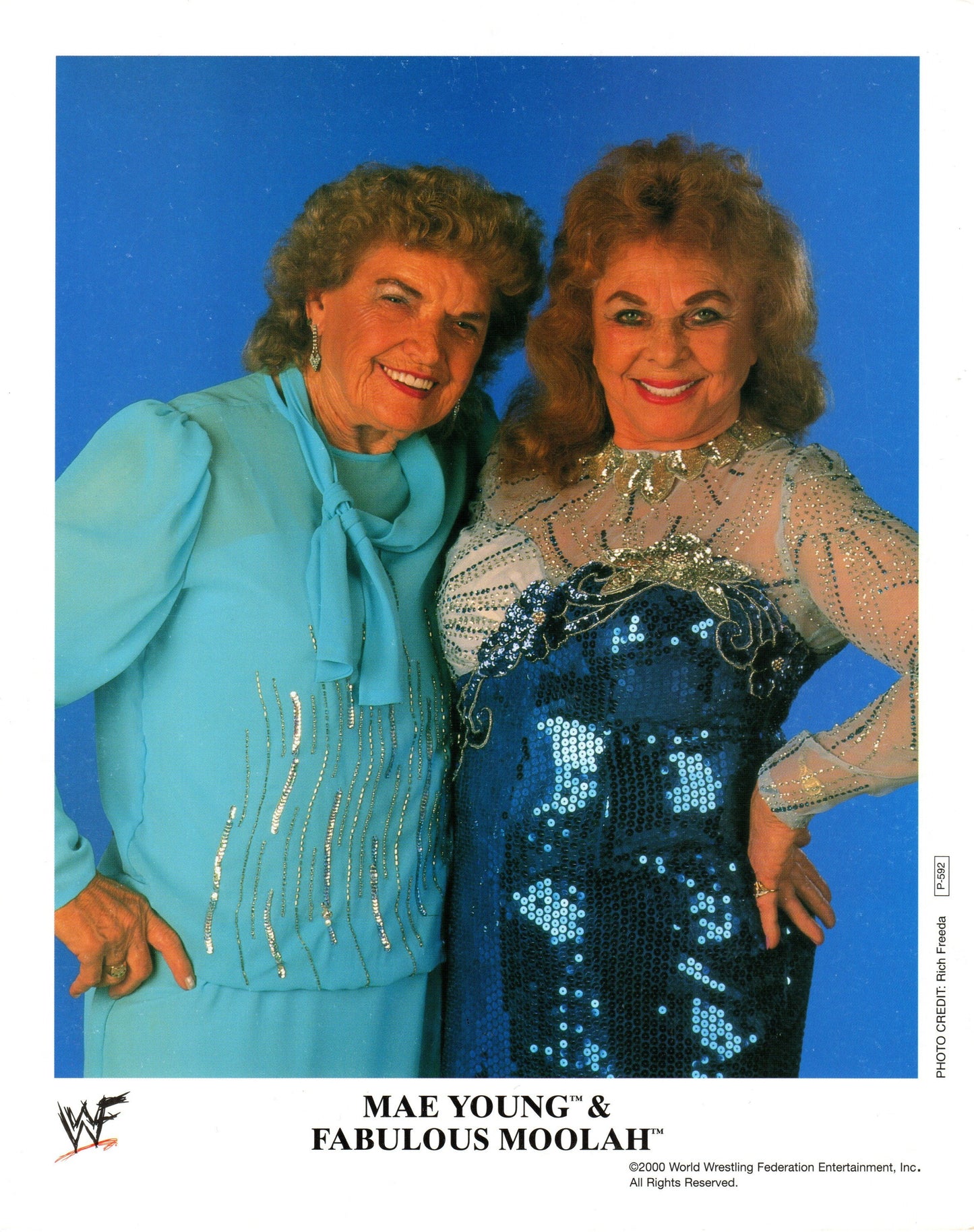 Mae Young & The Fabulous Moolah WWF Wrestling Promo Photo P-592