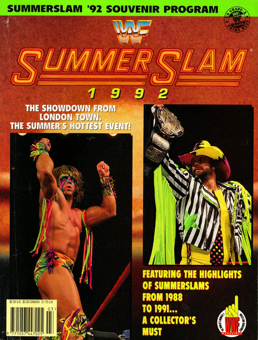 WWF Wrestling Summerslam 1992 Official Souvenir Edition Magazine