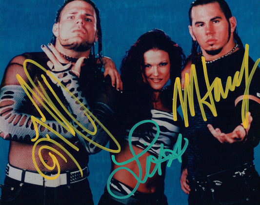 Lita & The Hardy Boyz Matt & Jeff WWF Wrestling Signed Photo