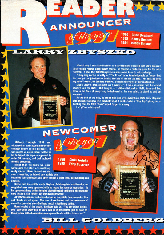 Bill Goldberg WCW Wrestling Signed Magazine Page