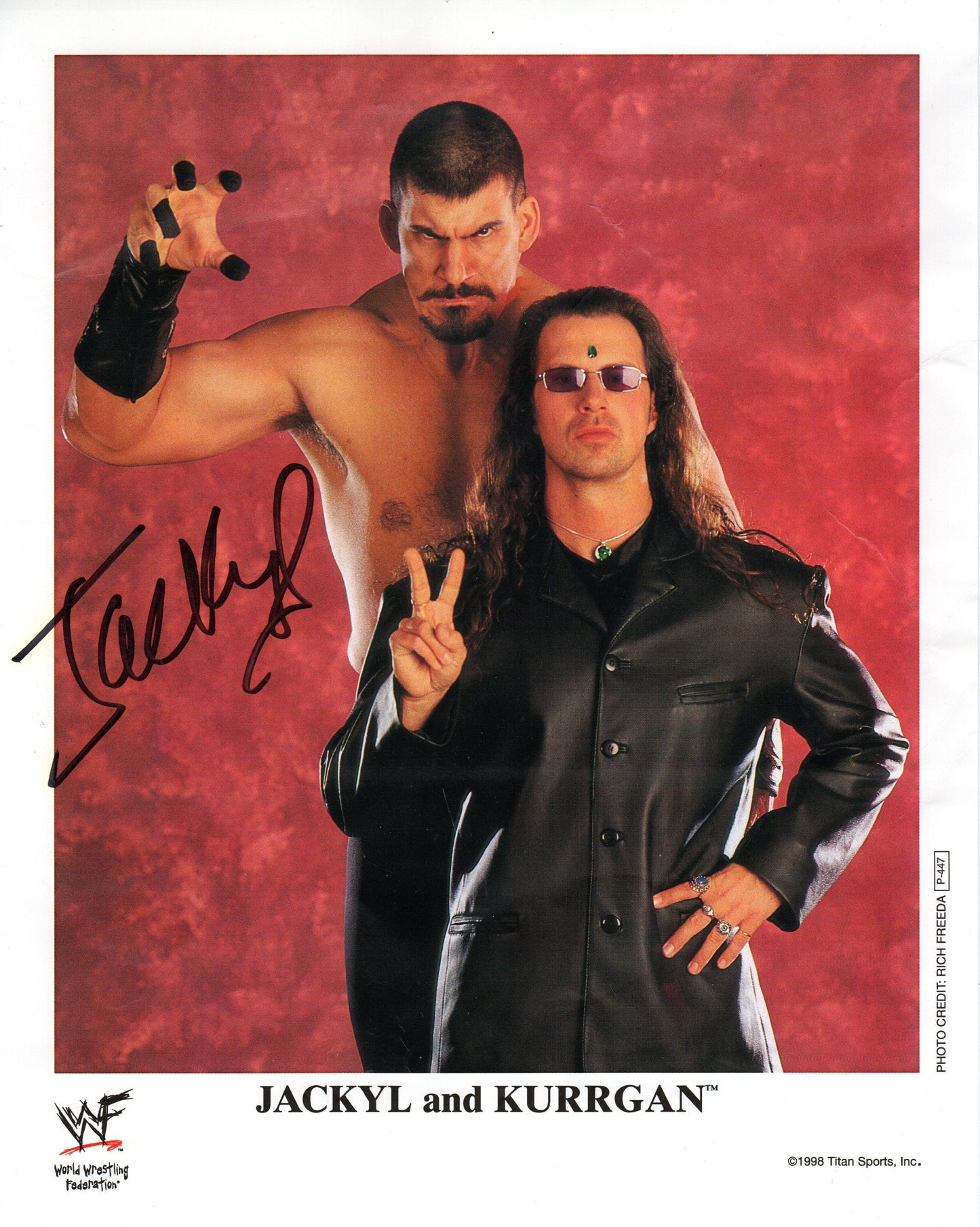 Jackyl and Kurrgan WWE WWF Wrestling Signed Promo Photo P-447