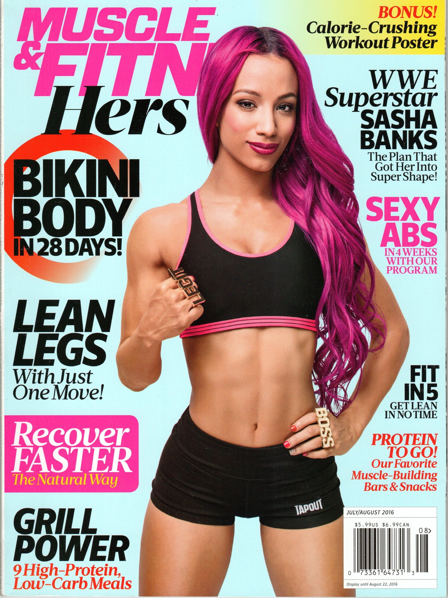Muscle & Fitness Magazine July/August 2016 Sasha Banks