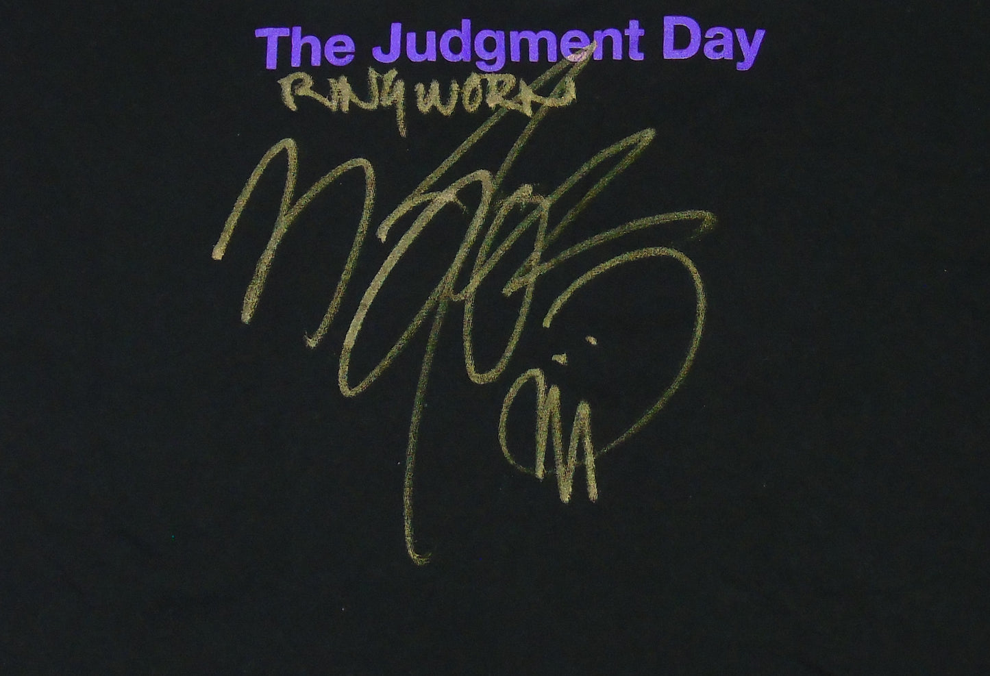 Finn Balor Signed & Ring Worn WWE Wrestling Judgment Day T-Shirt