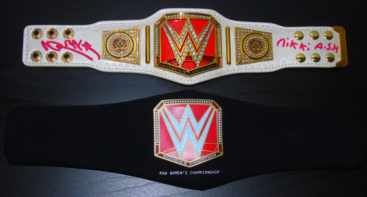 Nikki A.S.H & Asuka Signed WWE Raw Women's Championship Mini Title Belt