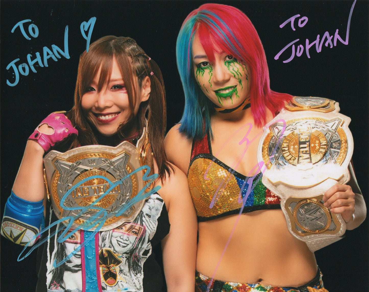 The Kabuki Warriors Kairi Sane & Asuka Signed WWE Wrestling Photo