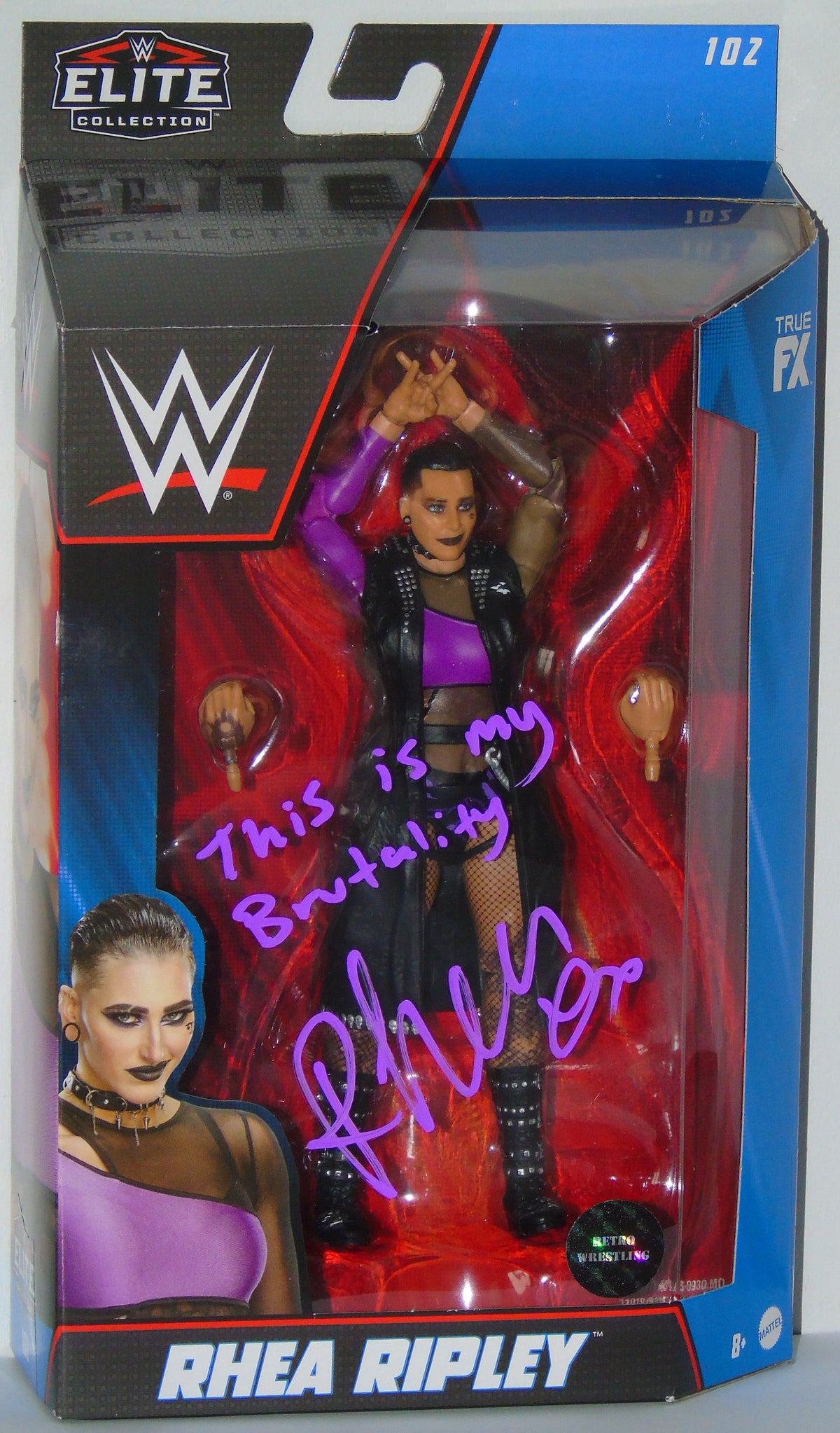 Signed Rhea Ripley Rhea Ripley Signed Mattel Elite Series 102 WWE Wrestling Figure ...