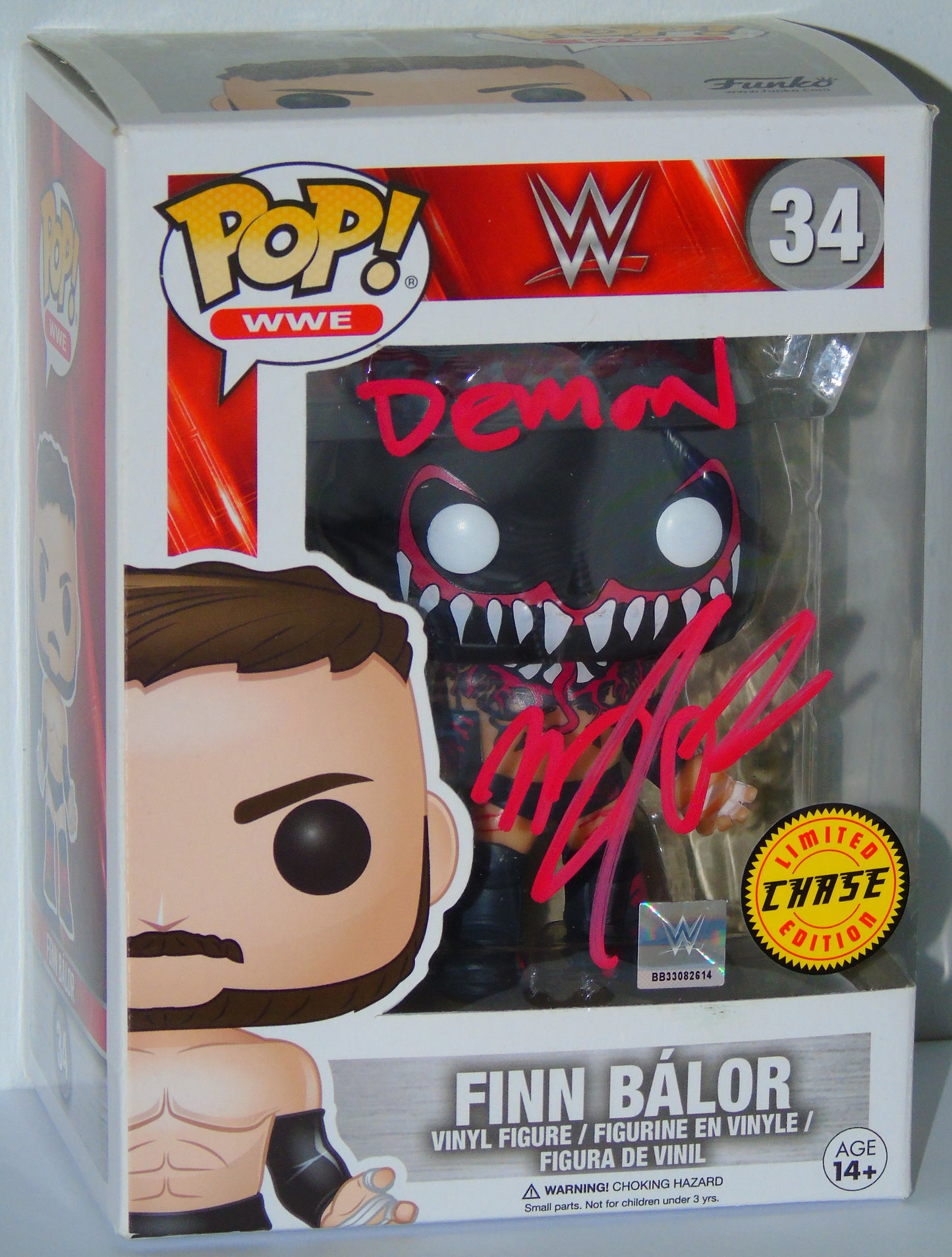 Finn Balor Signed Funko WWE Wrestling Pop! Vinyl Figure Chase Version