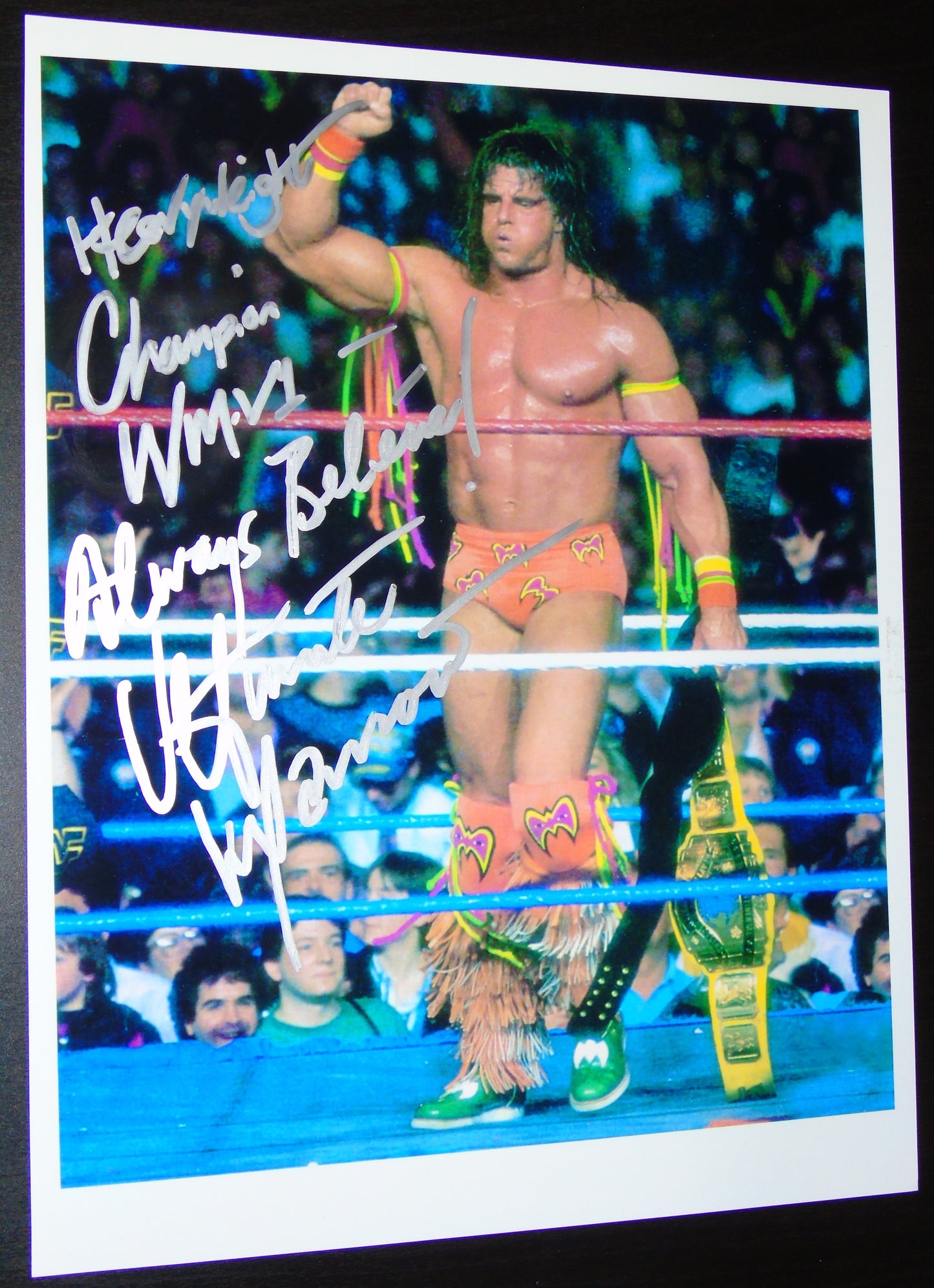 WWF WRESTLING THE ULTIMATE WARRIOR HAND SIGNED PHOTO