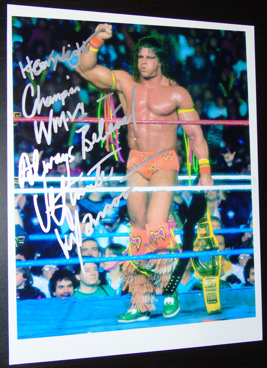 WWF WRESTLING THE ULTIMATE WARRIOR HAND SIGNED PHOTO